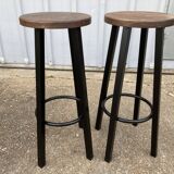 Pair of industrial bar stools