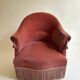 Pink-orange velvet tub chair