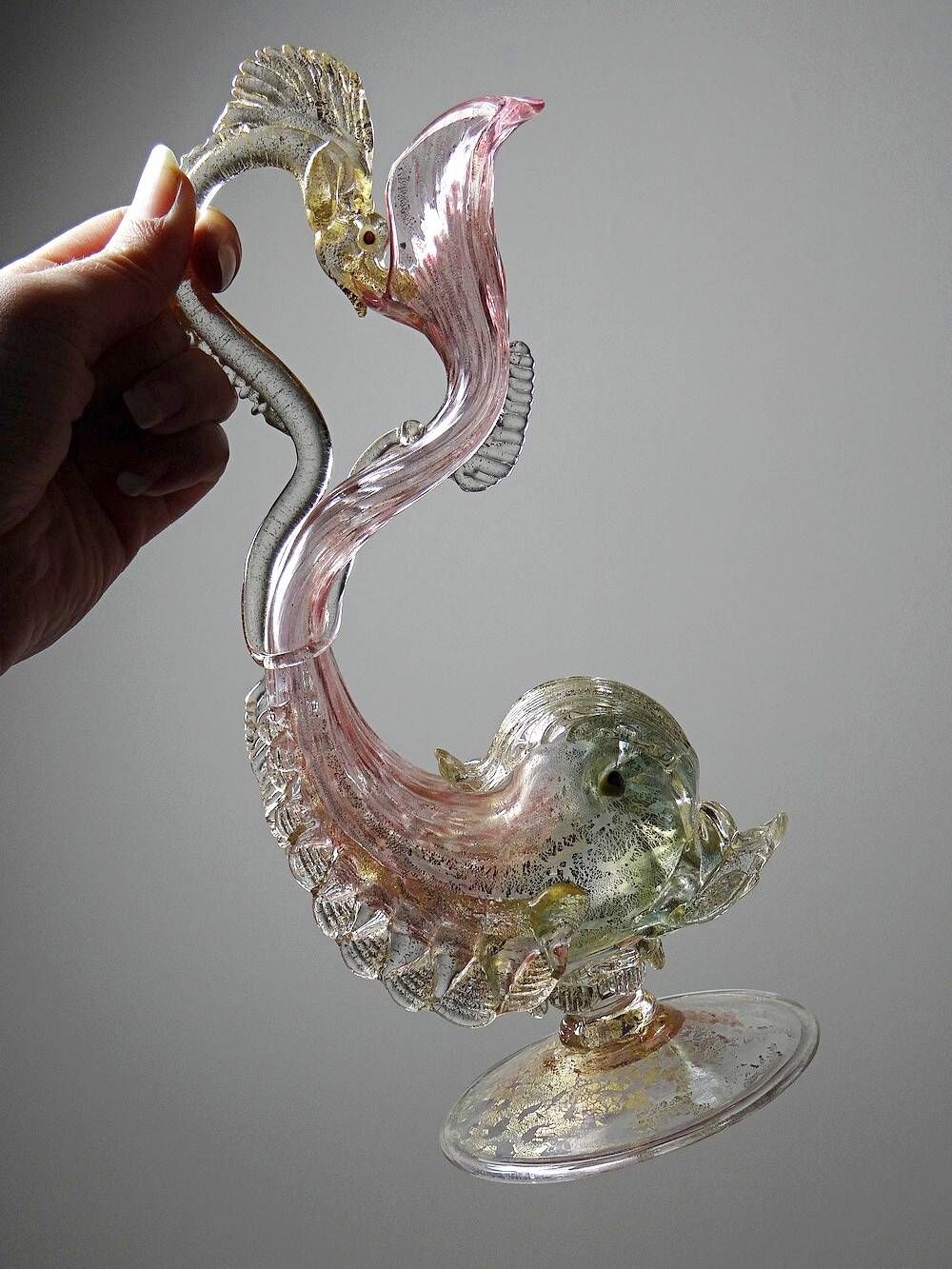 Dolphin ewer by Antonio Salviati in Murano glass, 19th century