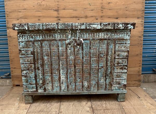 console - coffre de mariage en teck birman