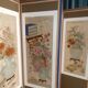 Screen 4 korean pans with flower patterns circa 1950 1970 h 156 l 180