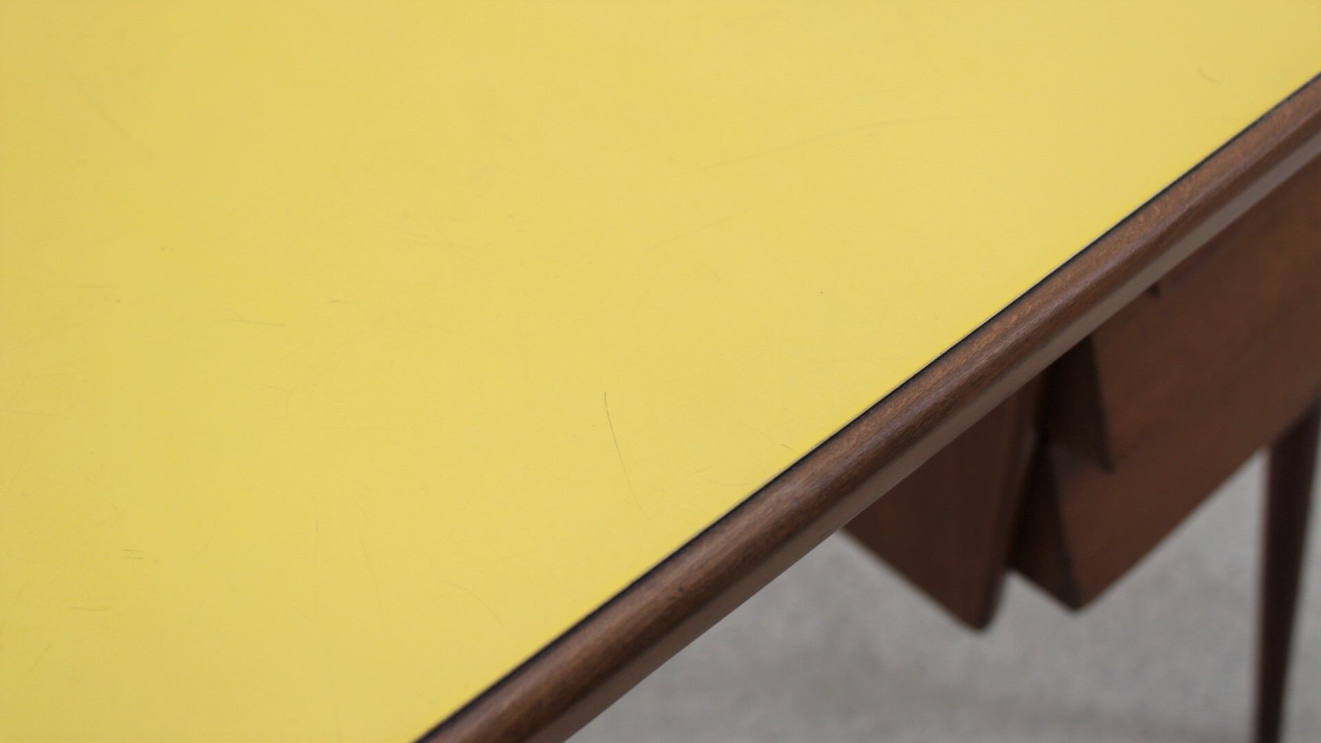 Mid century cherry wood desk with formica top