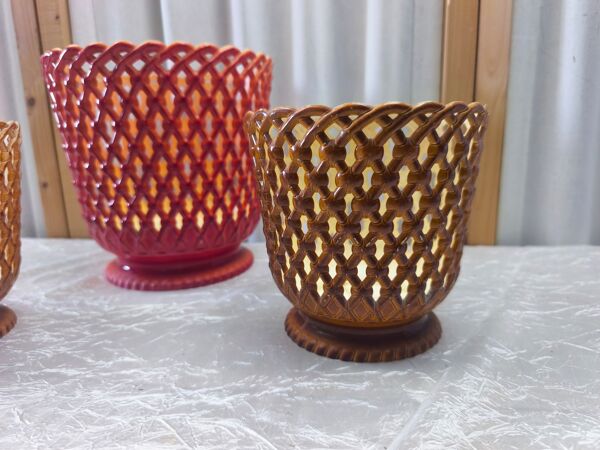Lot de 3 cache-pots vintage syla – made in france modèles 3511 & 3514