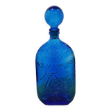 XXL cobalt blue bottle with embossed bird