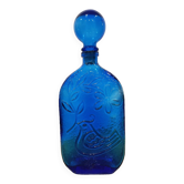 XXL cobalt blue bottle with embossed bird