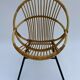 Pair of 1960 rotin black tubular french design armchairs
