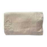Drap ancien brodé, monogramme EC