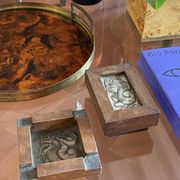 Mid-century rare Smoking Set, ashtray and cigars box, Italy 1950s