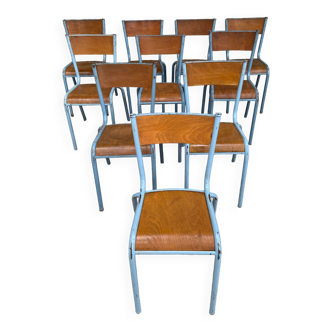 10 chaises d'école 1960 industrielle école vintage collectivités Mullca gaston cavaillon