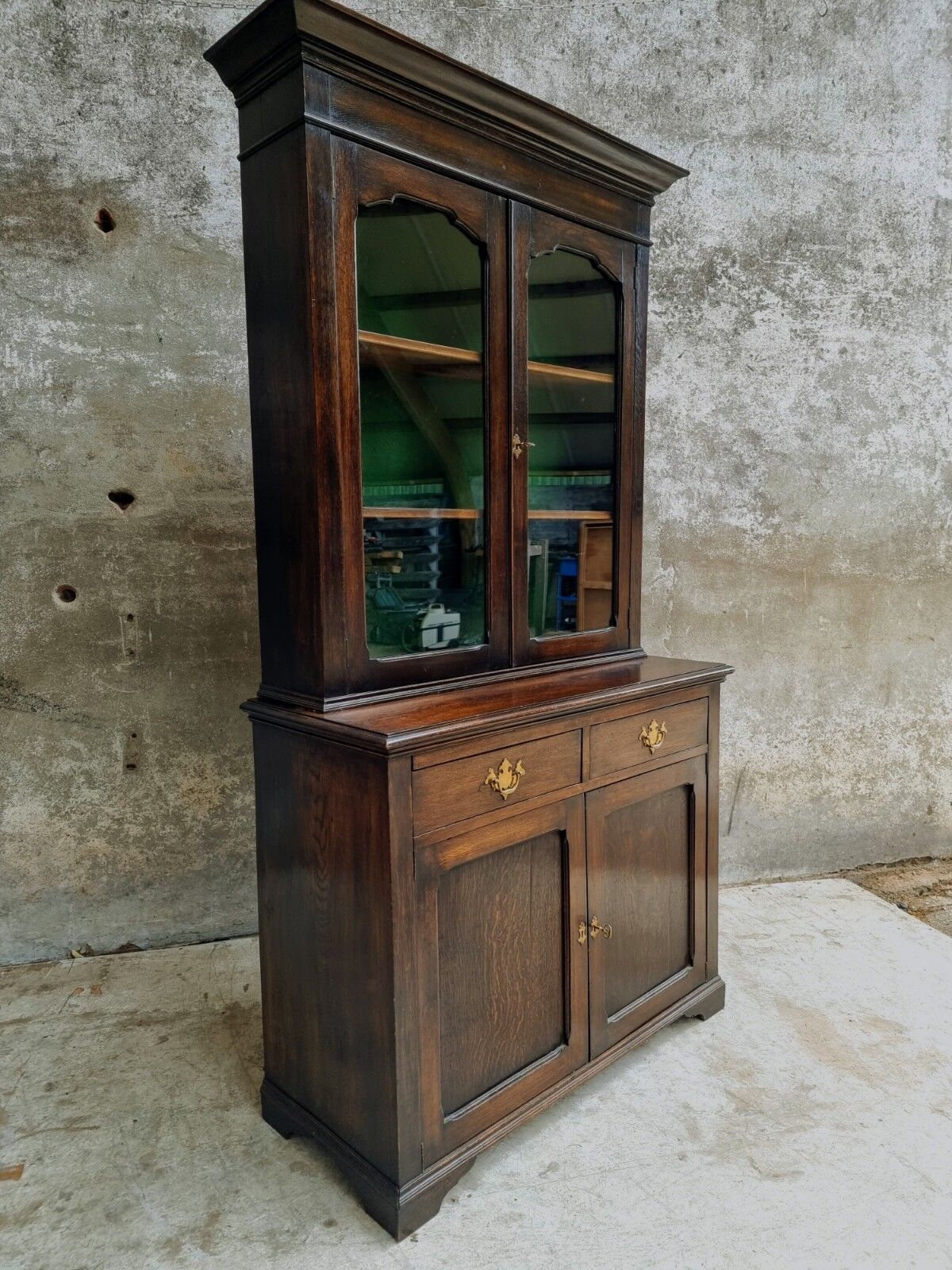 Antique china cabinet oak display cabinet English kitchen cabinet