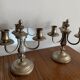 Pair of candlestick 3 branches in tin