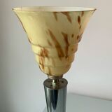 Silver bronze art deco table lamp