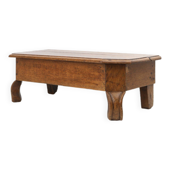 Charming wooden rustic church stool, France ca. 1900