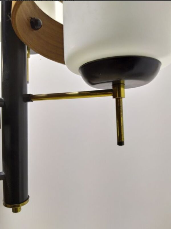 Suspension opaline teck et laiton