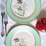 Assiettes plates anciennes dépareillées en faïence