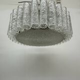 Glass Tubes Chandelier Flush mount from Doria Leuchten, 1960s