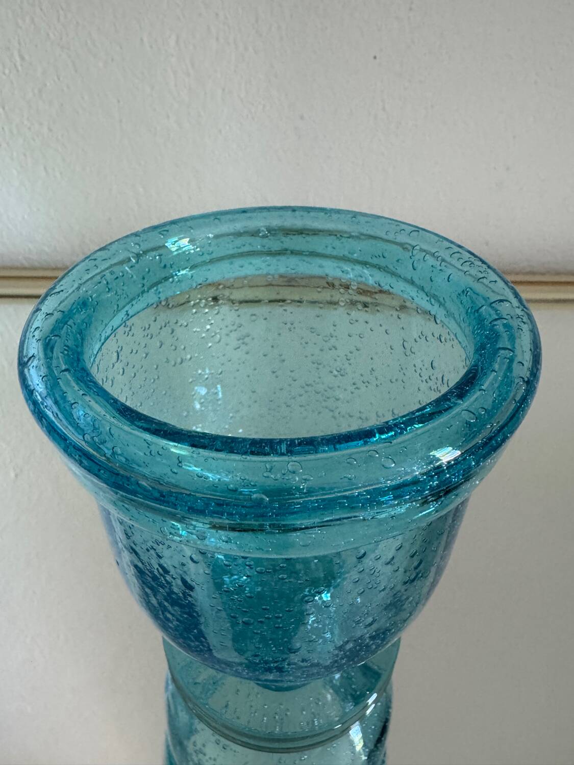 Antique bubble glass vase