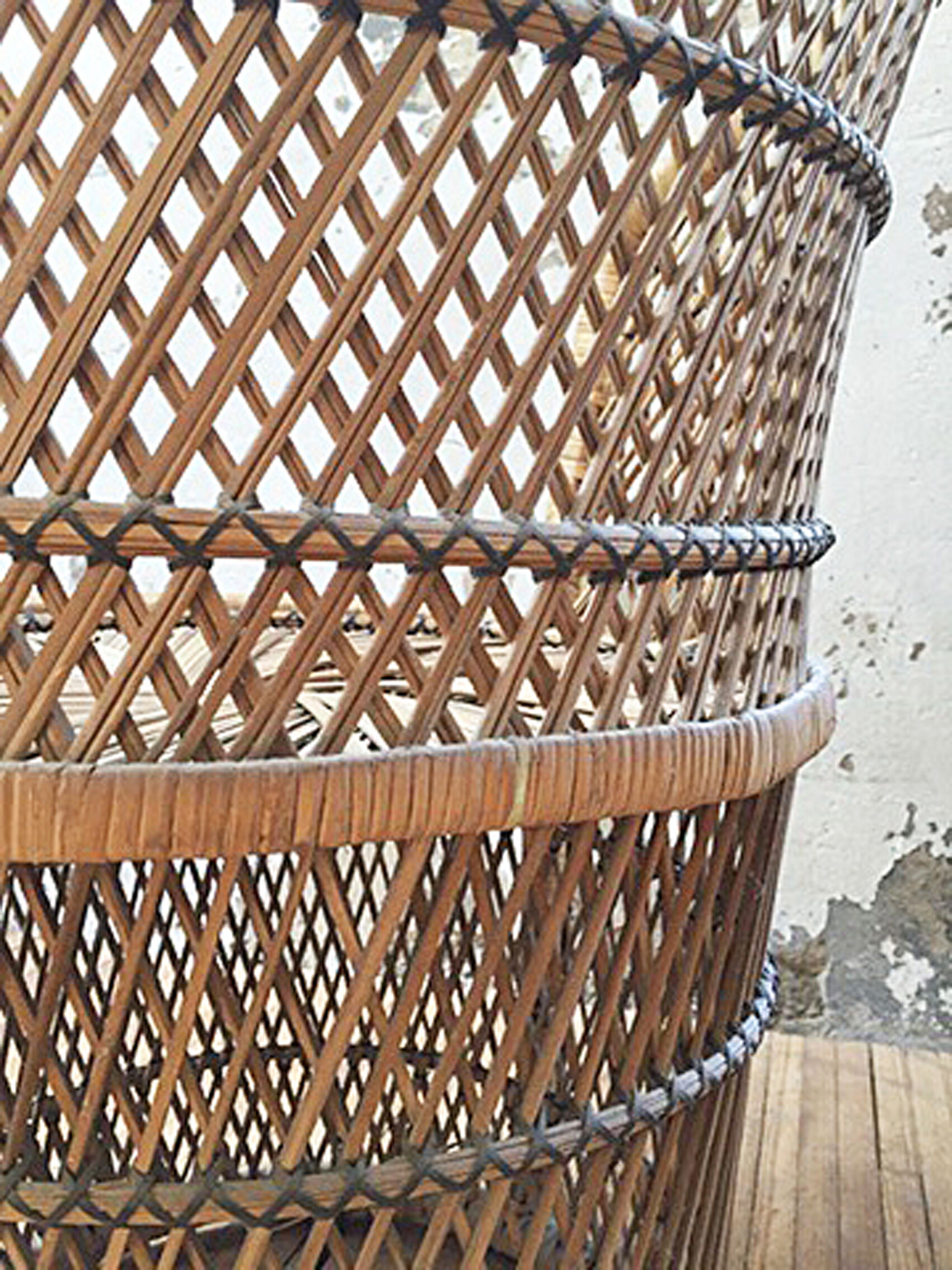 Fauteuil en osier vintage