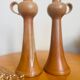 Pair of vintage 1960 sandstone candle holders
