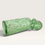 Grande carafe en verre soufflé moucheté vert avec bouchon boule