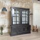 Display cabinet in patinated wood