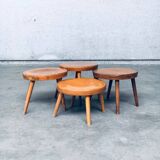 Mid-Century Low Side Table Set, Belgium, 1950s, Set of 4