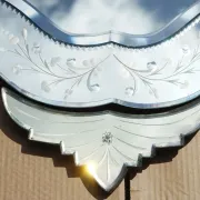 Antique Venetian Heart-Shaped Wall Mirror in Printed Glass, Italy, 1910s