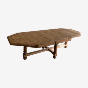 Table basse de salon en bois, plateau coulissant, 2 rallonges