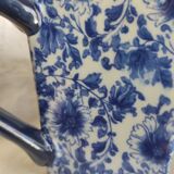 Vintage rectangular white and blue pitcher, Victoria ironstone