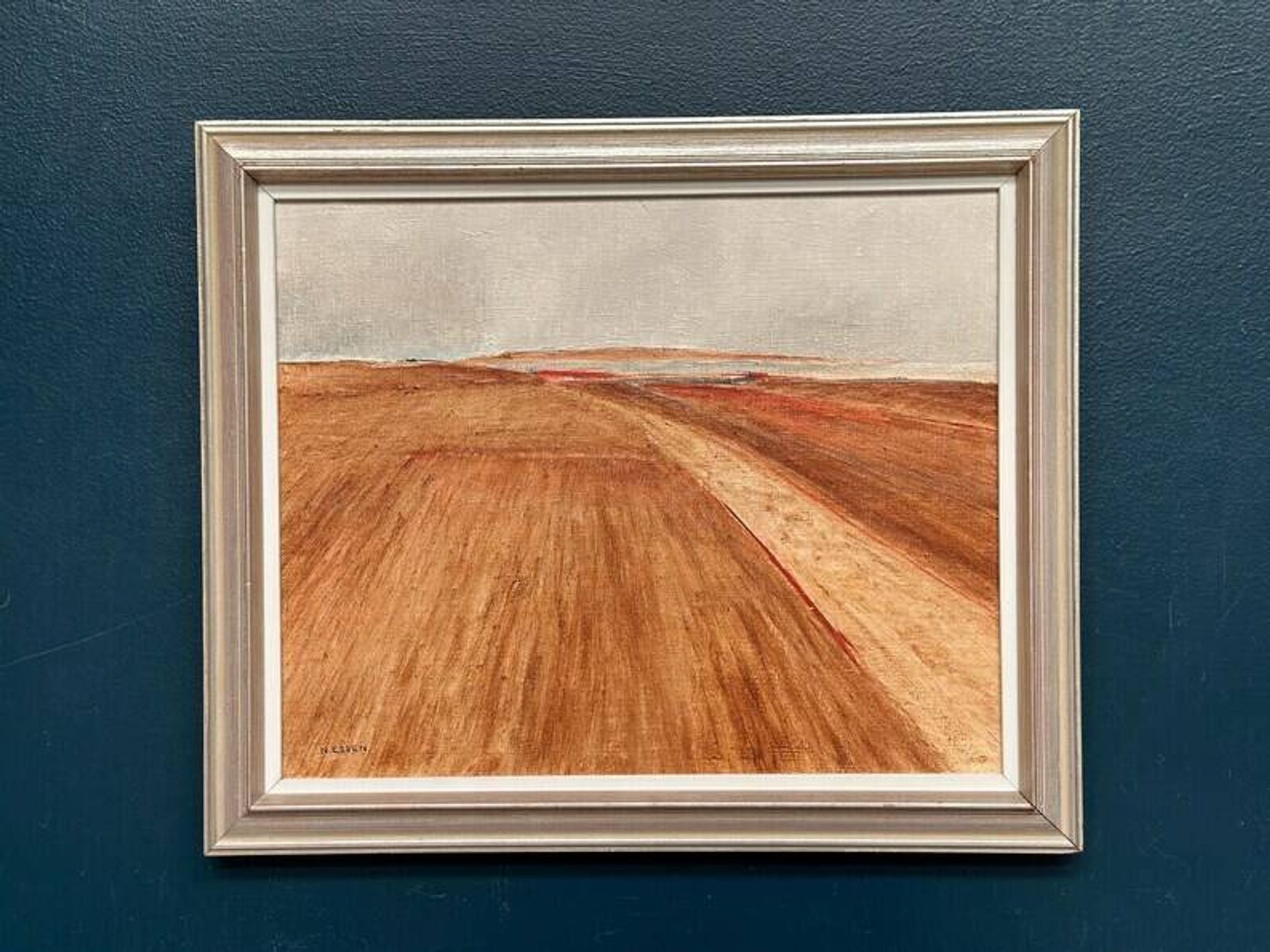Original Swedish Oil on Canvas - "Rustic Landscape" by Nils Essen - Signed - Vintage and Framed - 42 × 50 cm (16.5" × 19.7")