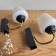 Pair of vintage glass/metal wall lights / circa 1950s 1960s