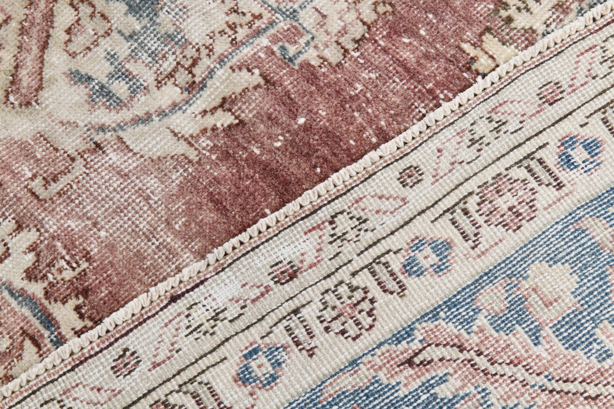7x11 Vintage Soft Red & Blue Vintage Area Rug, 205x344 Cm