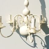 Small patinated dutch chandelier shabby chic 54 x 59 cm