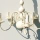 Small patinated dutch chandelier shabby chic 54 x 59 cm