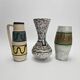 Vintage "Fat Lava" ceramic vase trio - 1960s/70s