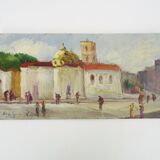 Oil on wood by Riccardo Capone Church 50s 60s