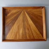 Marquetry tray of different types of wood