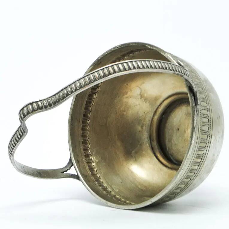 Eclectic sugar bowl, silver-plated brass, Sweden, early 20th century