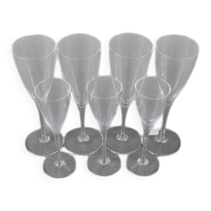 7 flûtes à eau et  - cristal