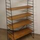 Etagère vintage en métal et chêne, 1960