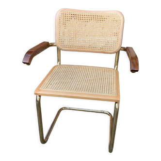 Mid-Century Modern Italian Marcel Breuer B64 Cesca Chair, 70s
