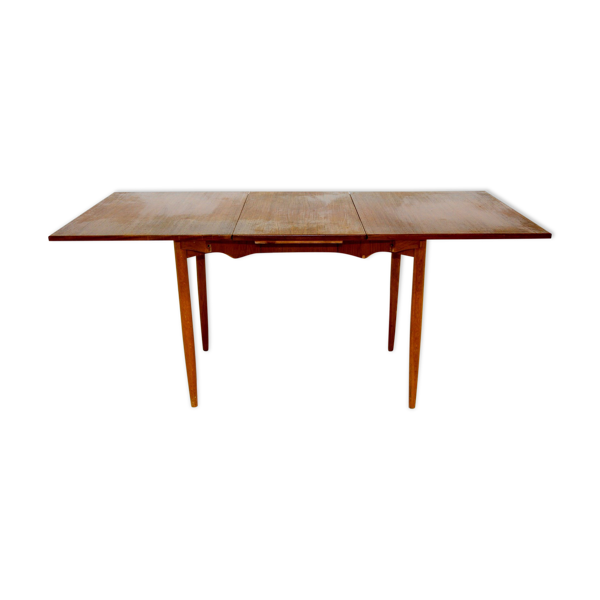 Table de salle à manger en teck à battants, suède, 1960