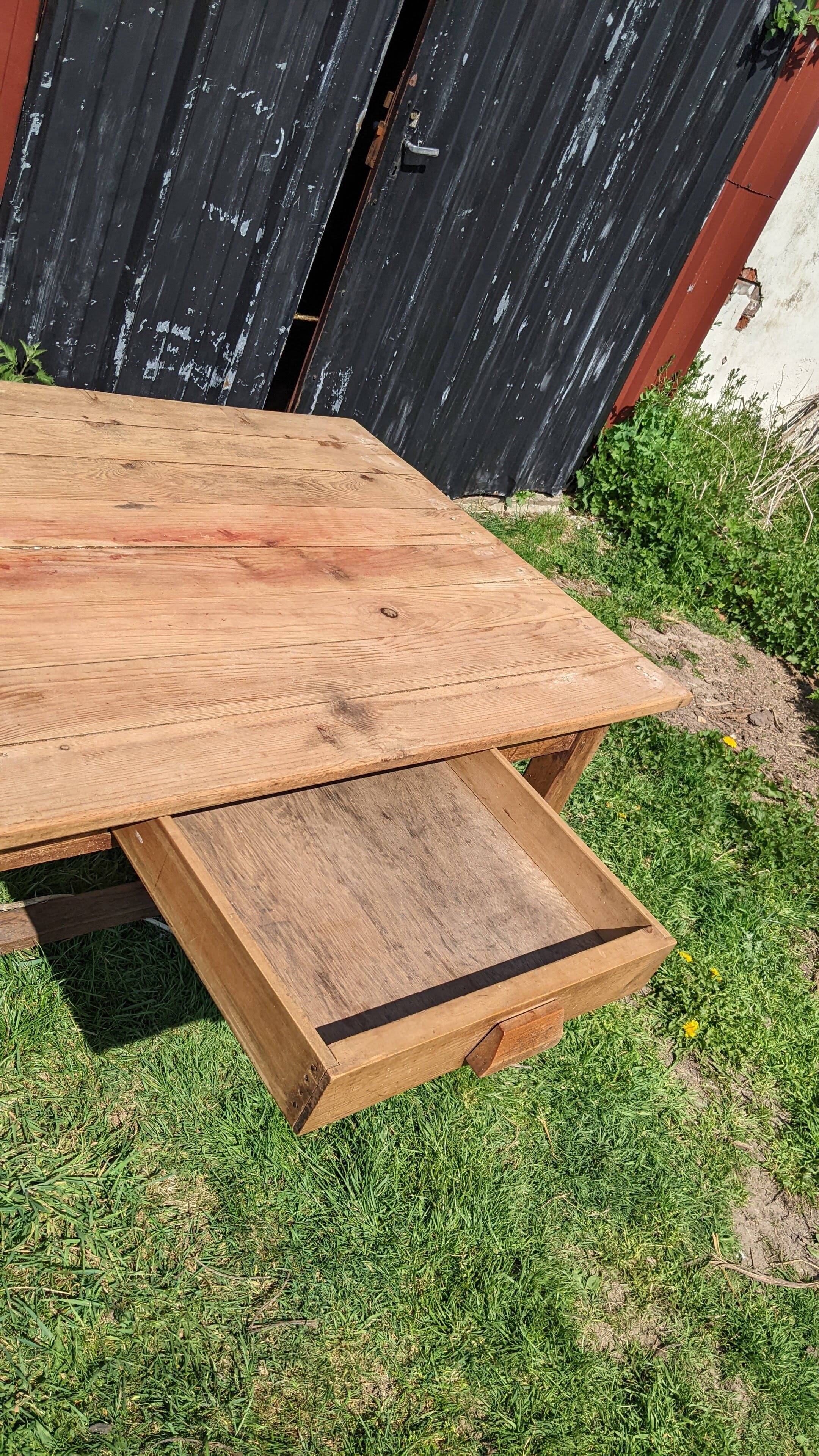 Old farmhouse table with drawer