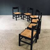 Mid-Century Modern Carimate Dining Chairs, Italy, 1970s, Set of 6