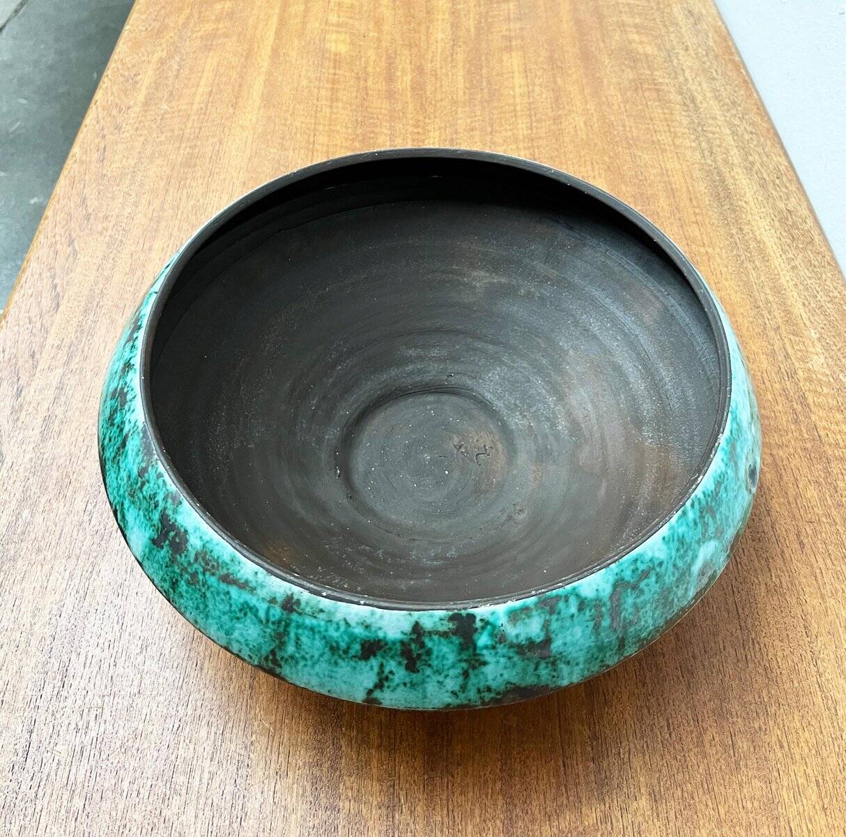 Grand bol de poterie d'atelier allemand du milieu du siècle de BKW Böttger Keramik Wandsbek, Hambourg, années 1960