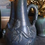 19th century grapes barbotine pitcher