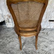 Chaise ancienne style louis xv merisier + assise cannée vintage