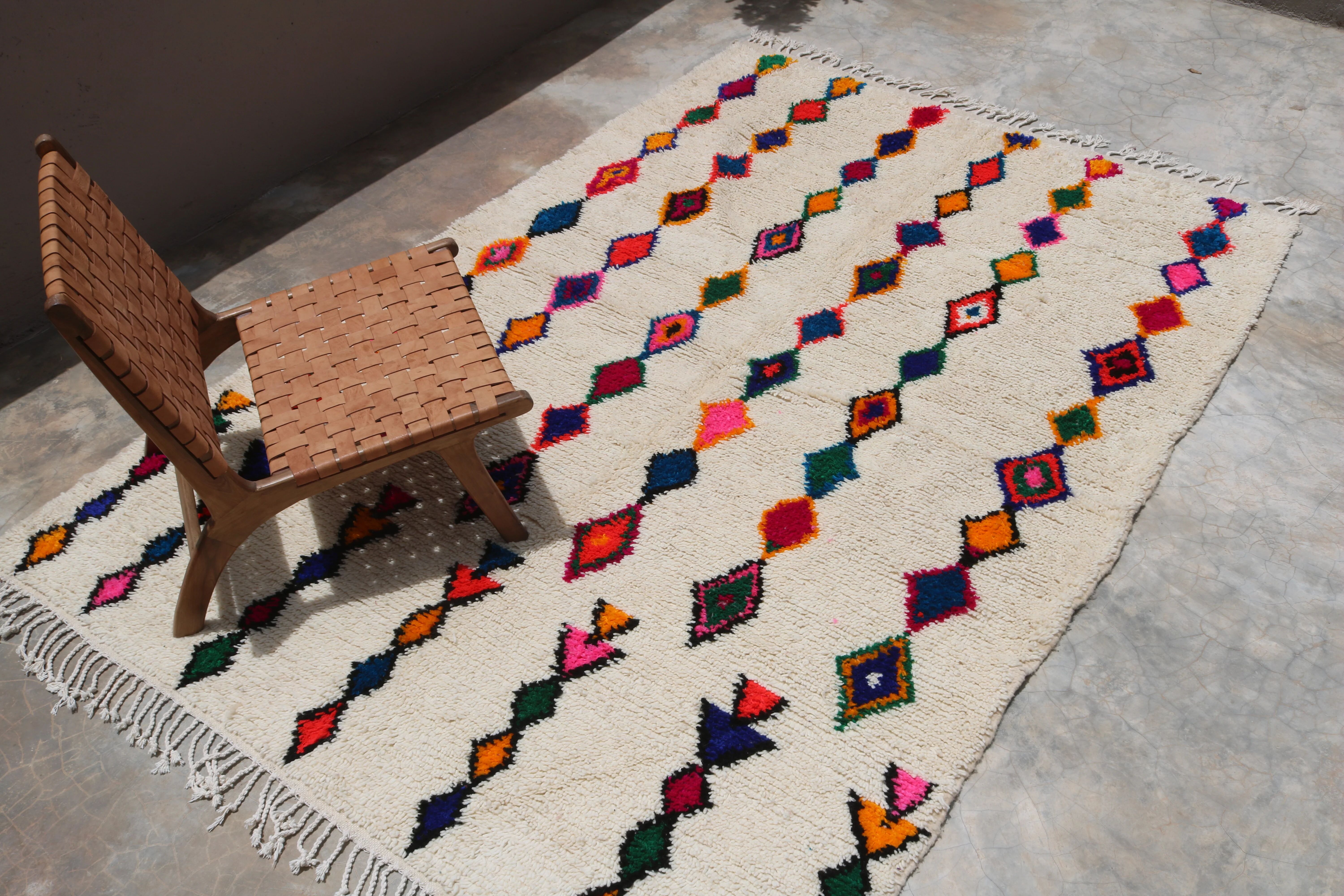 Large handmade colourful rug, 295 x 195 cm - G1087
