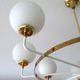 Suspension XXL Vintage Italy, 50s, Brass and Glass