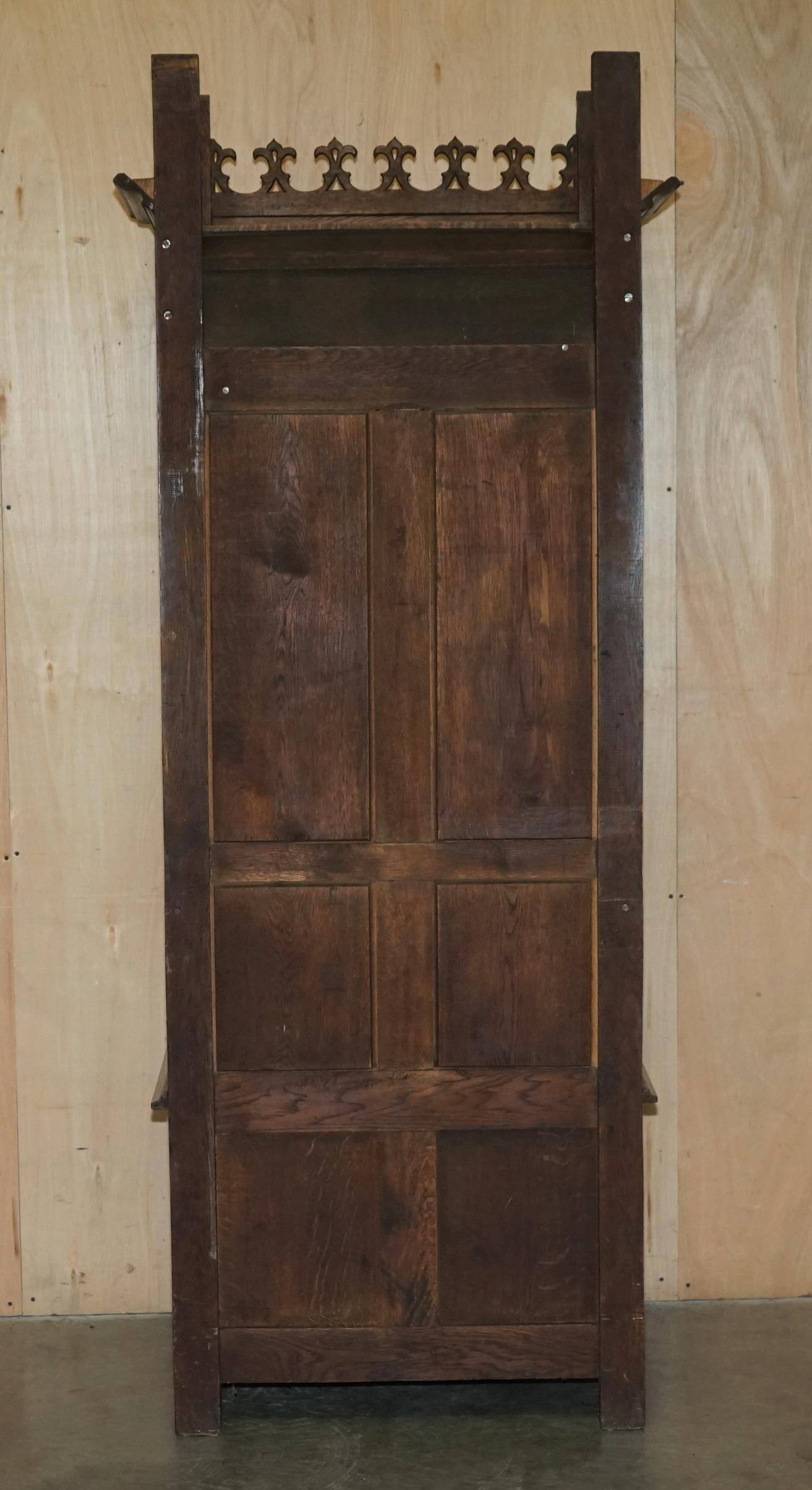 Gothic Jacobean hall chair finely carved from the Victorian era around 1860.